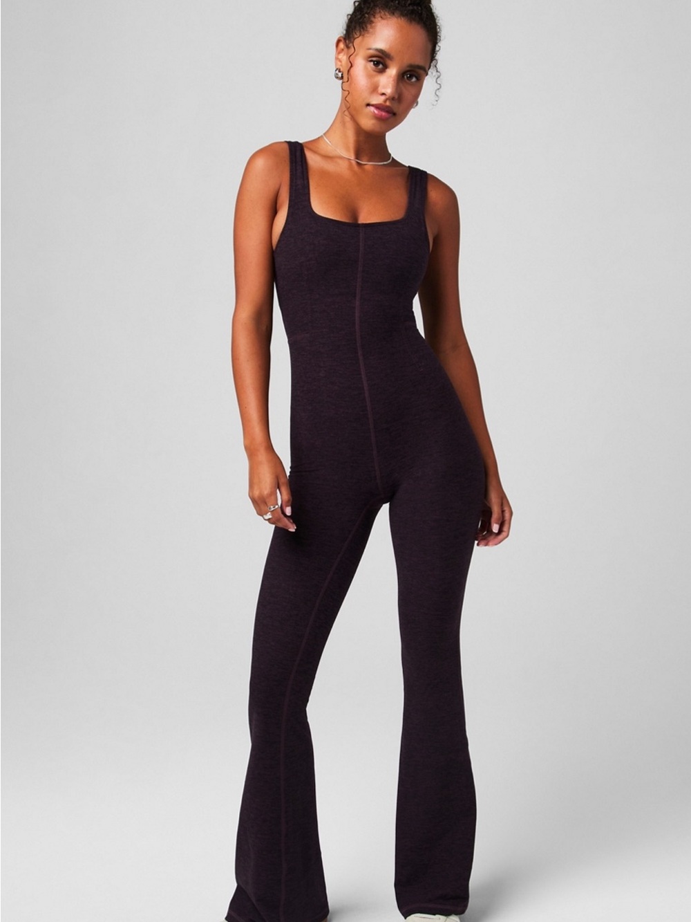 Fabletics Plum Square-Neck Fitted Jumpsuit - Never Worn with tags